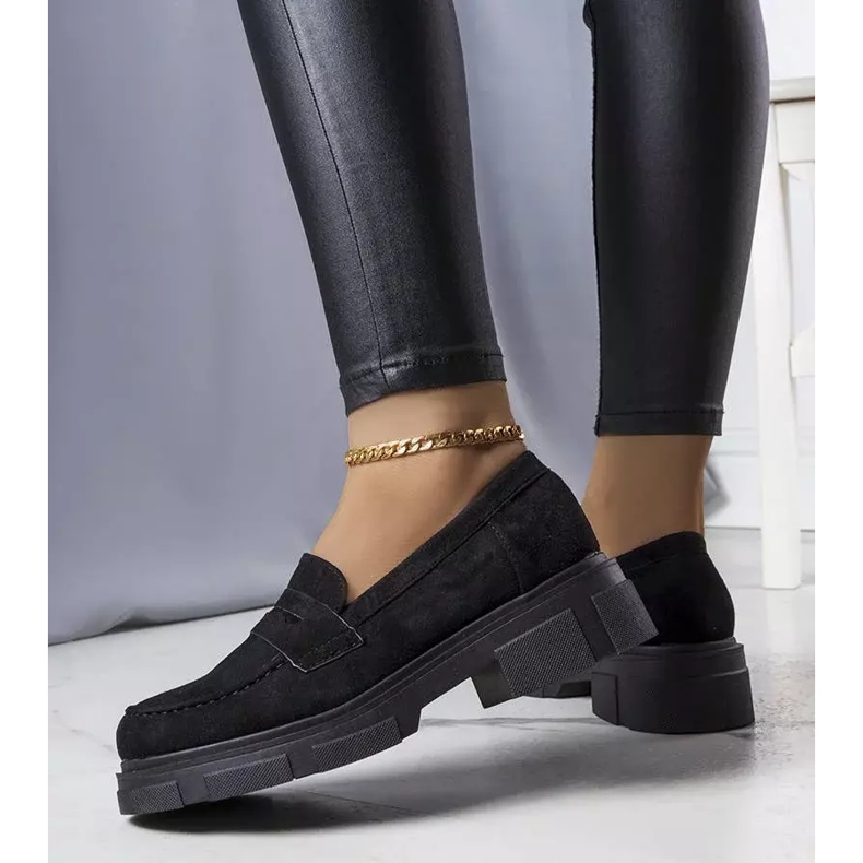 PA1 Czarne półbuty eko-zamsz Alacoque 2