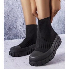 Czarne skarpetkowe trampki za kostkę Searlait 2