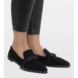 Czarne półbuty wsuwane z ćwiekami B12-12 2