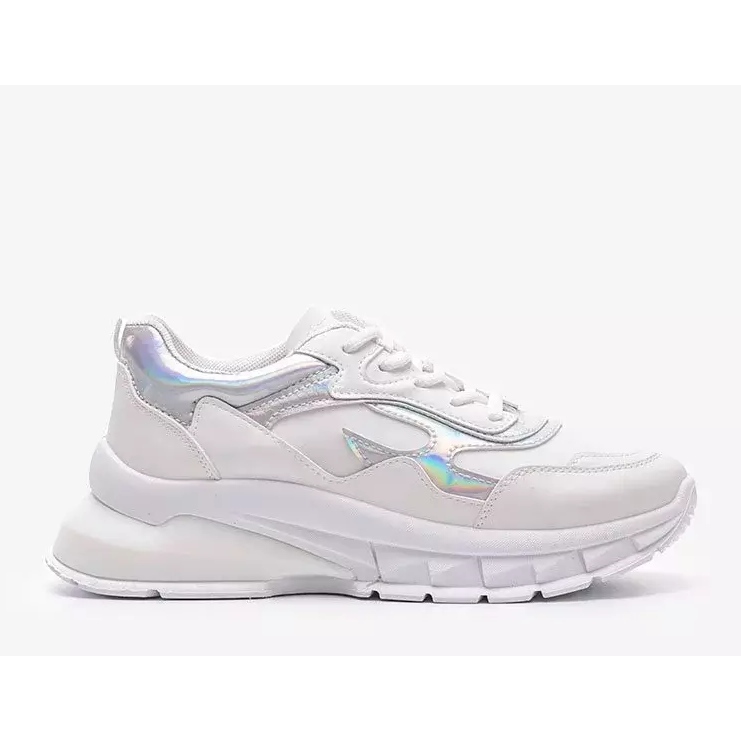 Białe sneakersy na grubej podeszwie Kristen 1