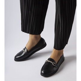 Czarne mokasyny z cyrkoniami Paola 1