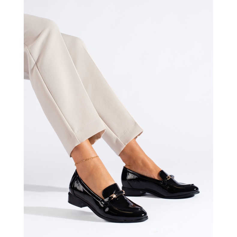 W. Potocki Lordsy damskie Potocki lakierowane czarne 1