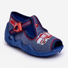 BEFADO S.A. Dziecięce Sandałki Papcie Befado Wóz Strażacki 217P118 Niebieskie 1