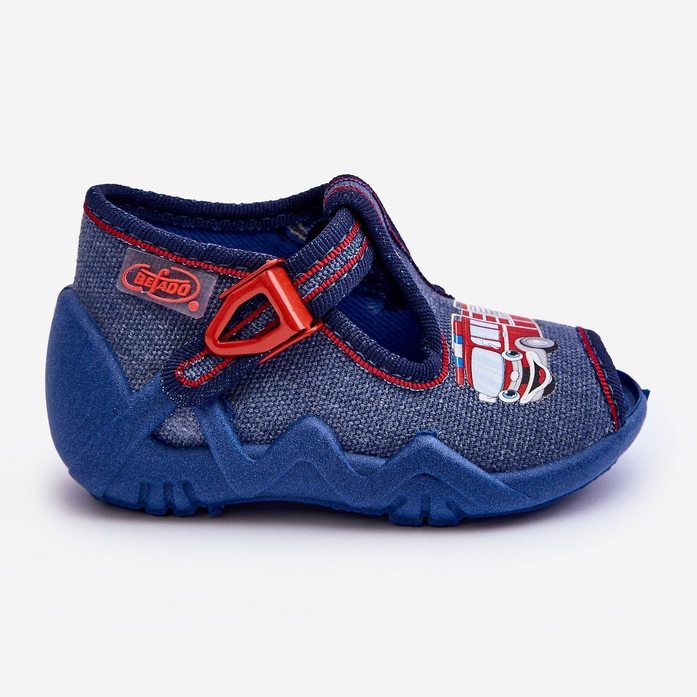 BEFADO S.A. Dziecięce Sandałki Papcie Befado Wóz Strażacki 217P118 Niebieskie 2