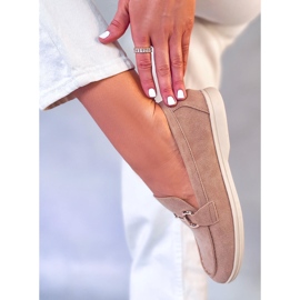 Mokasyny damskie Milva Khaki beżowy 2