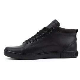 Polbut Buty skórzane męskie sneakersy 2108 czarne lico 2
