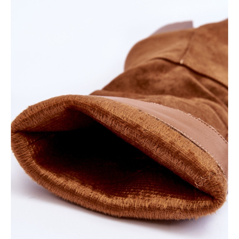 FJ1 Kozaki Zamszowe Na Masywnym Obcasie Brązowe Virdana 2