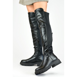 Czarne elastyczne kozaki damskie Viris 1