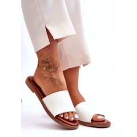 Klasyczne Klapki Damskie Białe Aphrodite 2