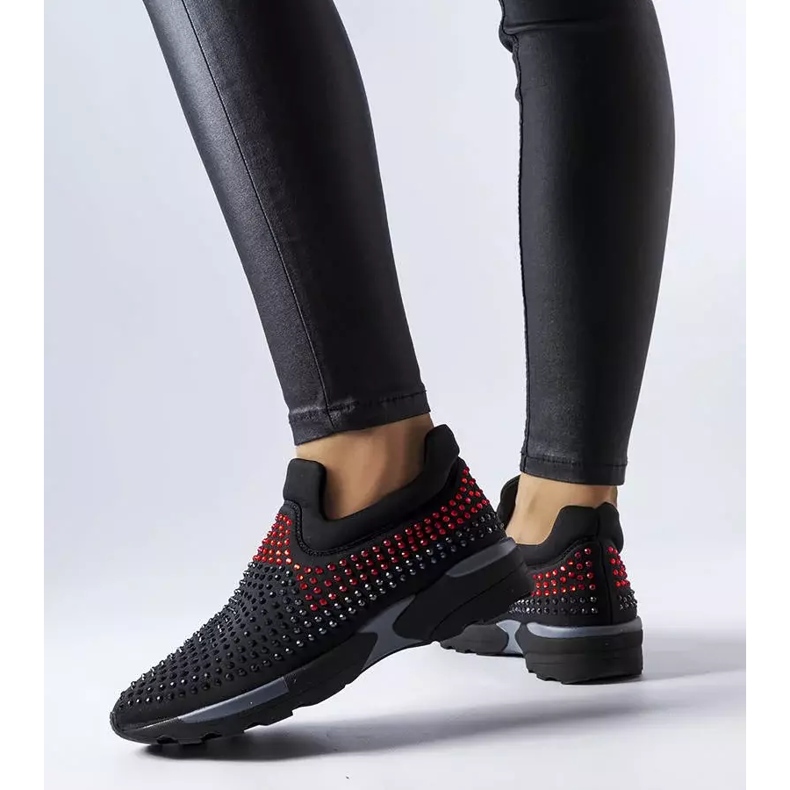 PA1 Czarne sneakersy zdobione cyrkoniami Berger 1