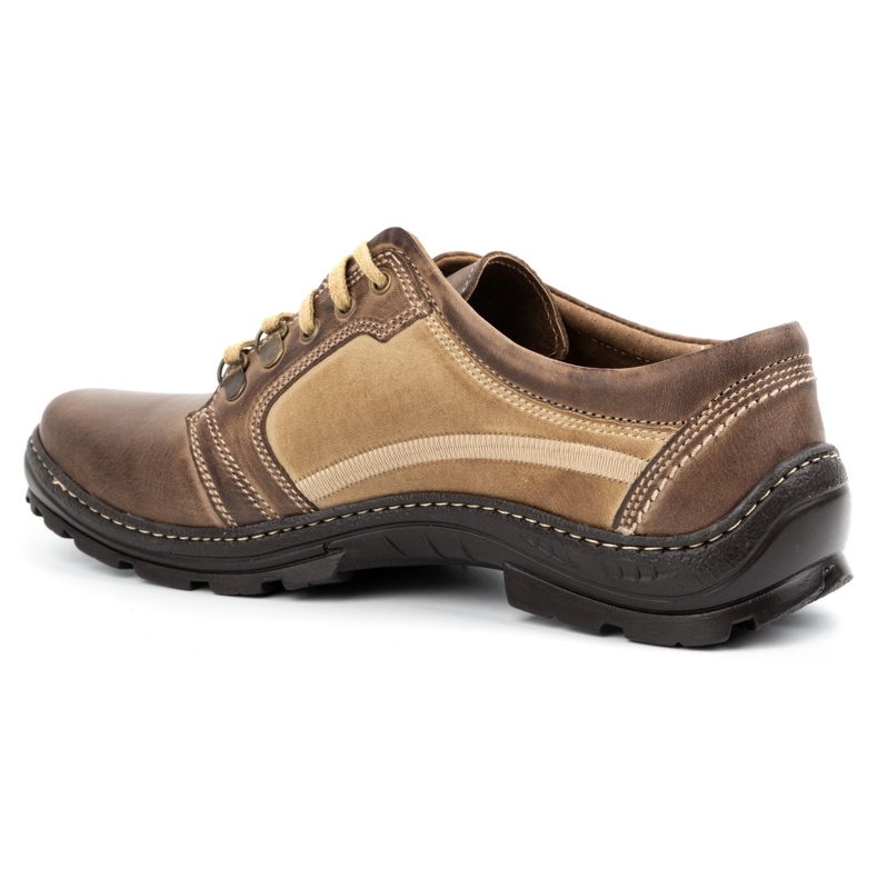 Joker Buty męskie trekkingowe 192 brązowe beżowy 1