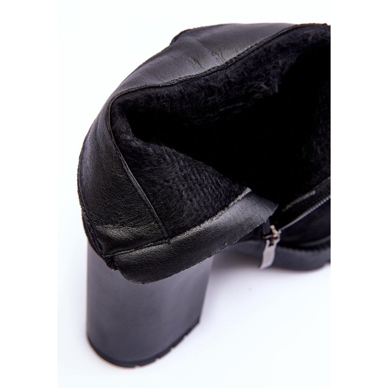 Zamszowe Botki Na Obcasie Czarne Makeline 2