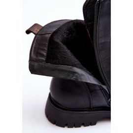 Skórzane Botki Workery Czarne Lonevis brązowe 2