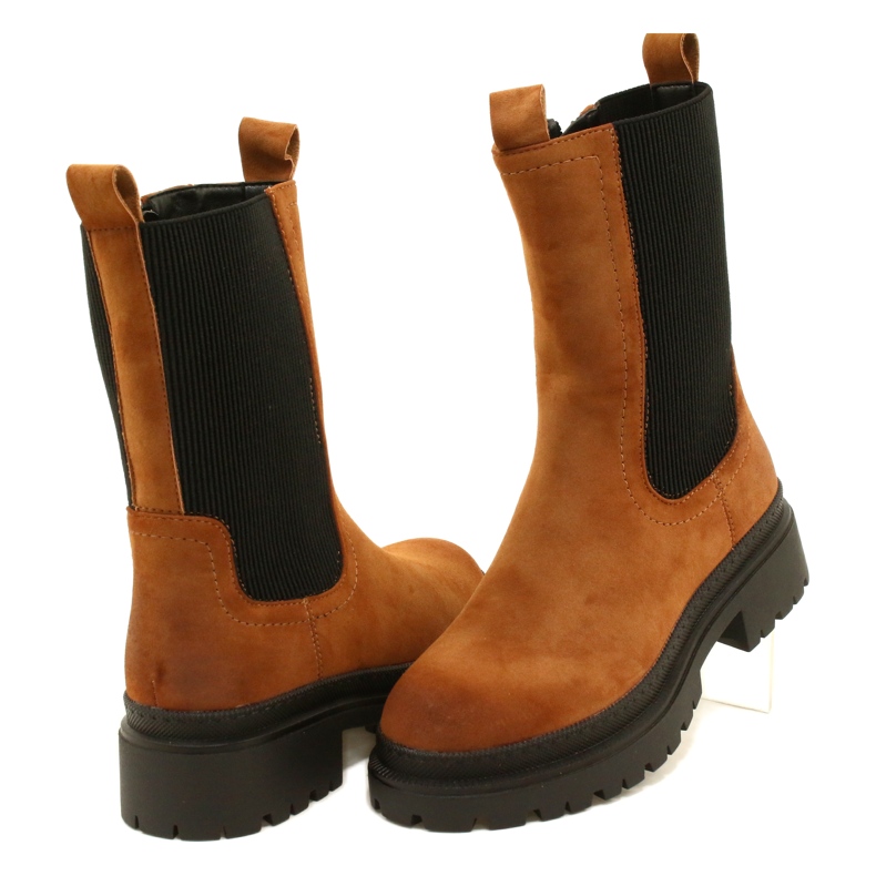 Wysokie Ocieplane Workery Damskie Evento 23BT35-6440 Camel brązowe 3