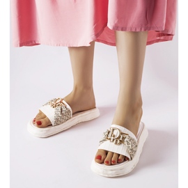 Inna Białe gumowe ozdobne klapki Bérard 1