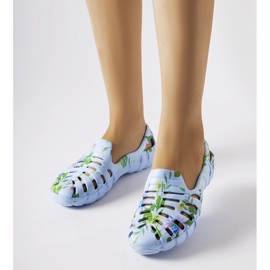 Inna Niebieskie gumowe klapki ze wzorem Eliano 1