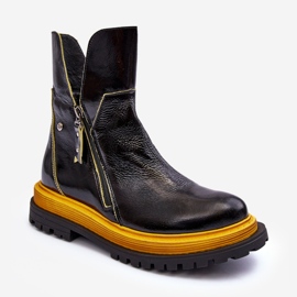 Lakierowane Skórzane Botki Damskie Maciejka 05747-07 Czarne 1