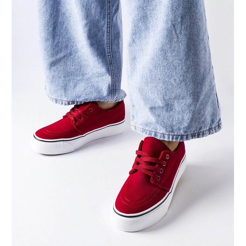 Czerwone tenisówki z eko-zamszu Abboud 1