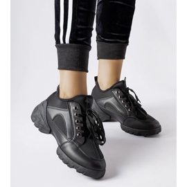 Czarne sneakersy z elastyczną cholewką Abal 1