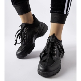 Czarne sneakersy z elastyczną cholewką Abal 2