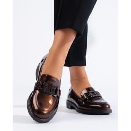 Lakierowane brązowe półbuty W. Potocki 1