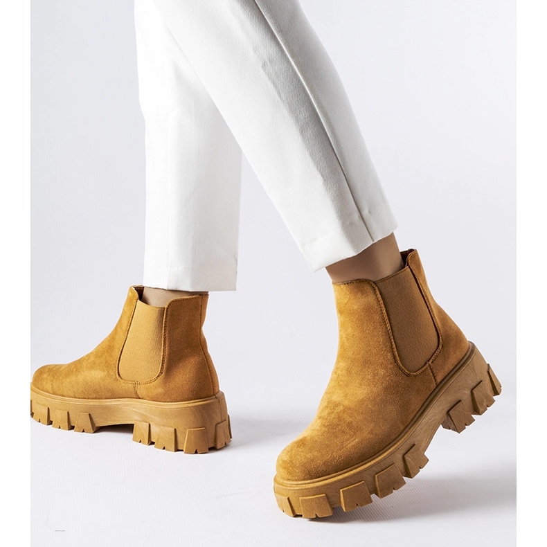 Jasnobrązowe botki damskie Mooca 1