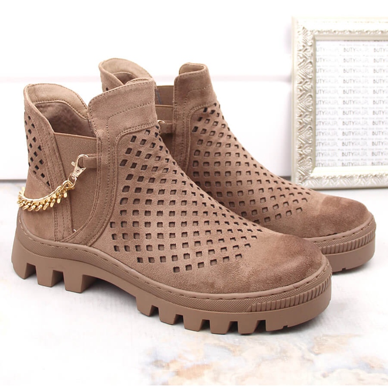 Botki zamszowe Potocki W WOL179B brązowe 2