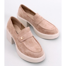 Mokasyny na obcasie Coniff Khaki beżowy 1