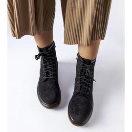 Czarne workery eko-zamsz Alfreda 1