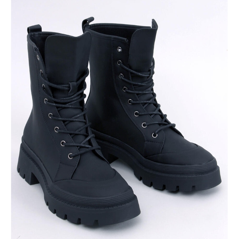 Botki workery sznurowane Parsons Black czarne 1