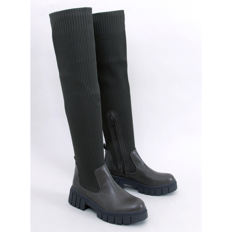 Oficerki z elastyczną cholewką Rozier Green zielone 1