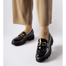 Inna Czarne lakierowane półbuty Clay 1