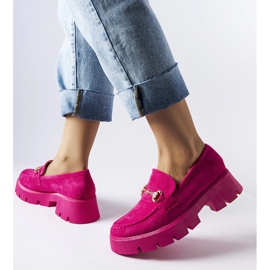 Różowe mokasyny z klamerką i cyrkoniami Gaiola 1