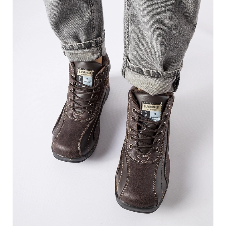 Brązowe chłopięce ocieplane półbuty Curzio 1