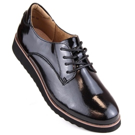 Skórzane lakierowane półbuty Filippo W PAW461 czarne 1