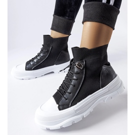 Inna Wysokie skarpetkowe czarne trampki Fredo 1