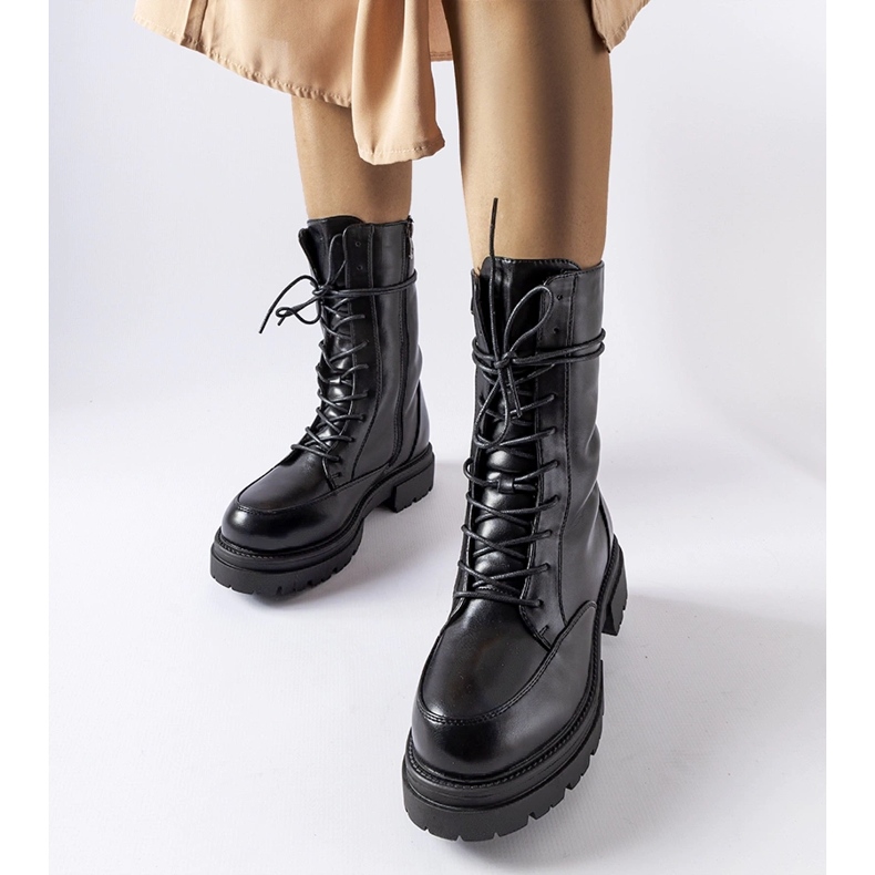 Czarne traperki ocieplane Juin 1