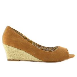 Koturny espadryle Ls-141 camel brązowe 2
