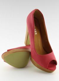 Czółenka block heels 2521-1 czerwone 2