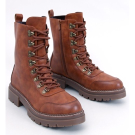 Botki sznurowane Makare Camel brązowe 1