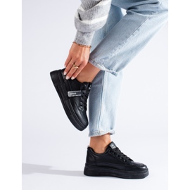 Czarne sneakersy na platformie Shelovet 2