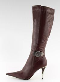 Kozaki na szpilce 5137-75 Marron czerwone 2