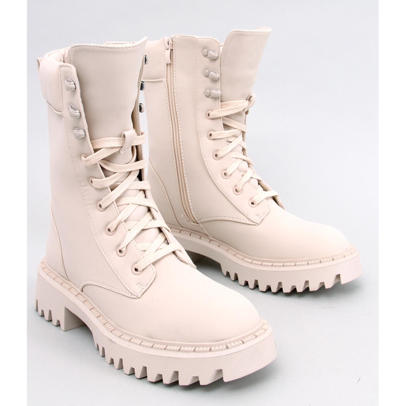 Workery sznurowane Tamas Beige beżowy 1