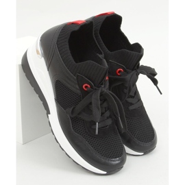 Sneakersy na koturnie Fenix Black czarne 1