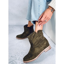 Botki na ukrytym koturnie Deer Green zielone 2