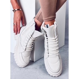 Botki sznurowane płaskie Barkin Beis beżowy 2