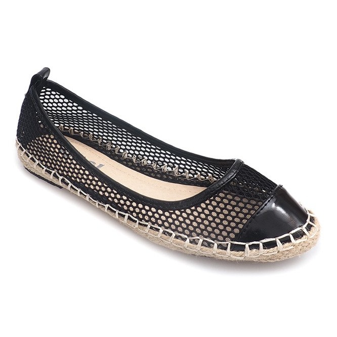 Balerinki Espadryle 9653 Czarny czarne 1
