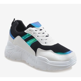 Czarne modne obuwie sportowe LL1743 białe 1