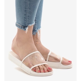 Białe klapki transparentne 815 1