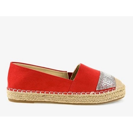 Czerwone trampki espadryle na platformie 180-6 1